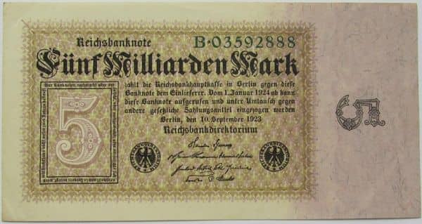 5000000000 Mark Reichsbanknote