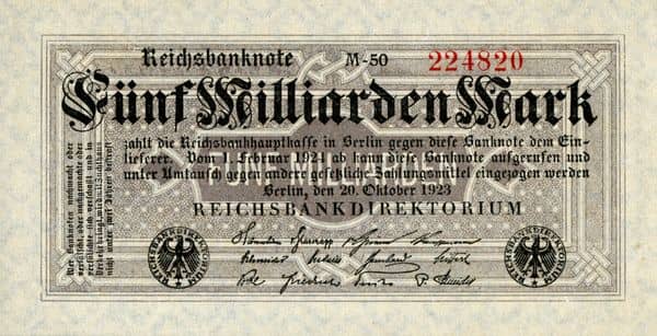 5000000000 Mark Reichsbanknote