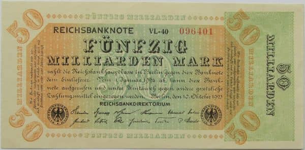 50000000000 Mark Reichsbanknote