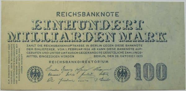 100000000000 Mark Reichsbanknote