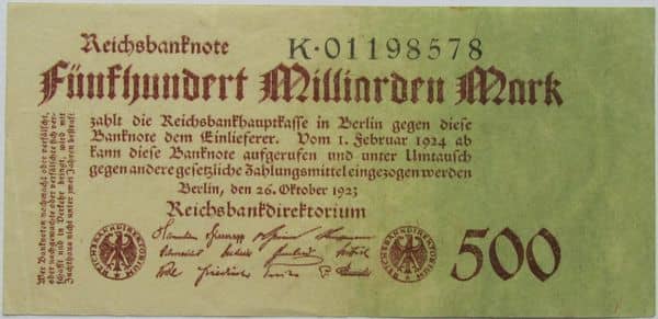 500000000000 Mark Reichsbanknote