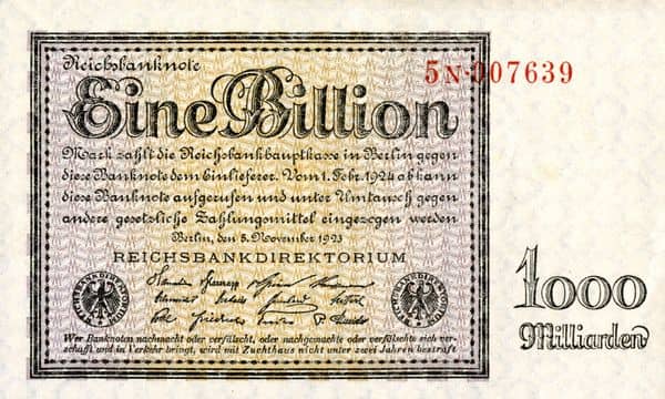 1000000000000 Mark Reichsbanknote