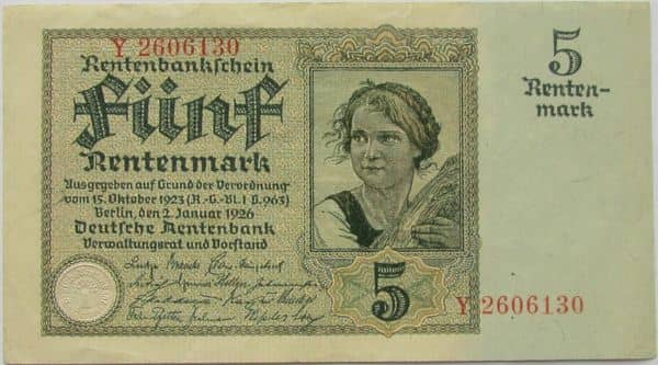 5 Rentenmark Rentenbank