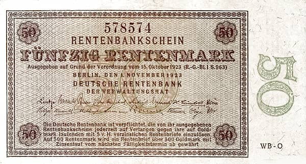 50 Rentenmark Rentenbank