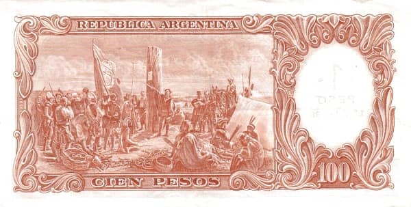 1 Pesos (Overprint on 100 Pesos)