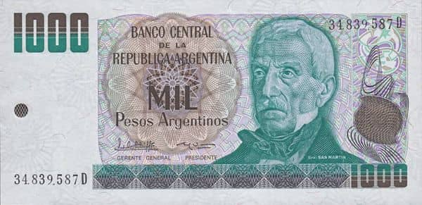 1000 Pesos argentinos