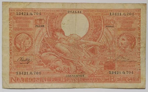 100 francs - 20 belgas Type 1933