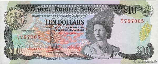 10 Dollars Elizabeth II Central Bank
