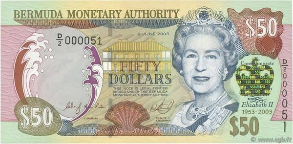 50 Dollars Elizabeth II Coronation Anniversary