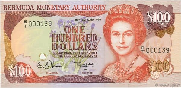 100 Dollars Elizabeth II 2 lines
