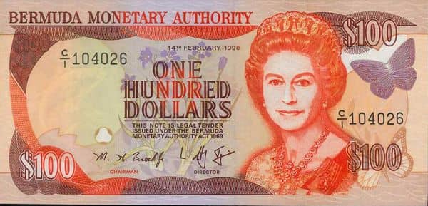 100 Dollars Elizabeth II 3 lines