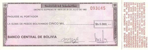 5000 Pesos Bolivianos