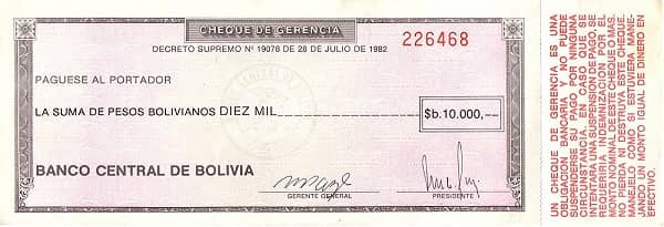 10000 Pesos Bolivianos