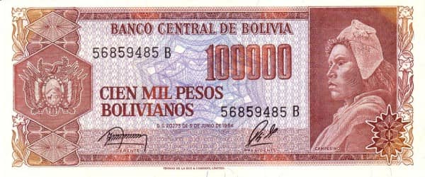 100000 Pesos Bolivianos