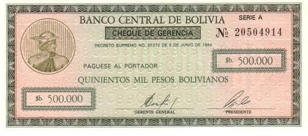 500000 Pesos Bolivianos
