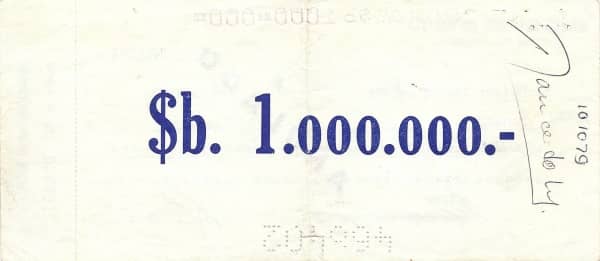 1000000 Pesos Bolivianos