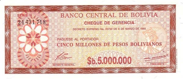5000000 Pesos Bolivianos