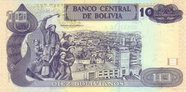 10 Bolivianos Rojas Series F-H