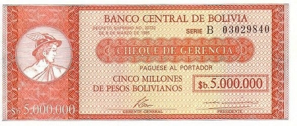 5000000 bolivian pesos