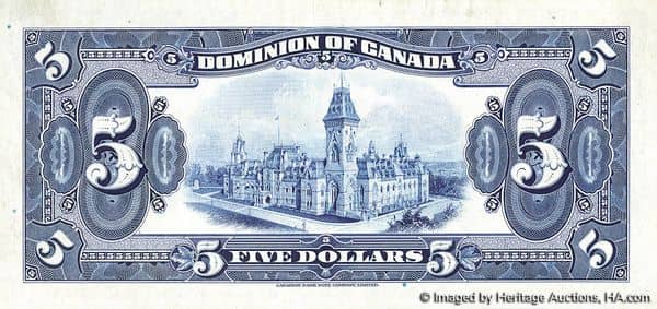 5 Dollars Dominion of Canada