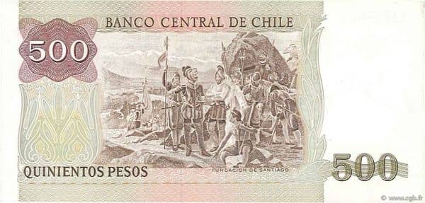 Banknote 500 Pesos 1977-2000 Chile ✓ Value Updated