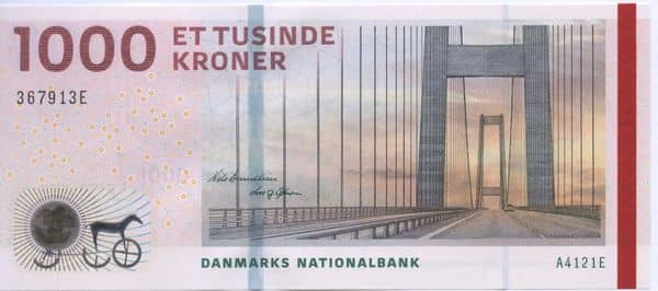 1000 Kroner Danish Bridges and Antiquities