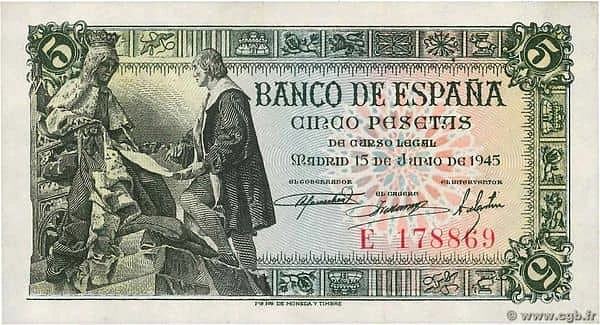 5 Pesetas Isabel I de Castilla y Cristobal Colón)