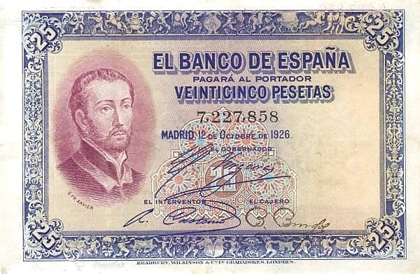 25 Pesetas (San Francisco Javier)