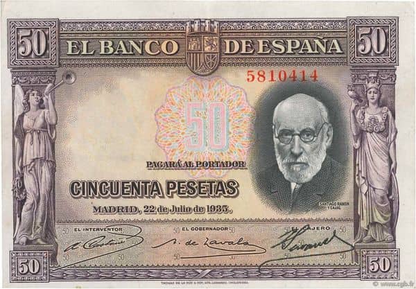 50 Pesetas (Santiago Ramón y Cajal)