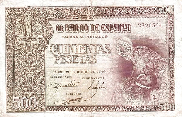 500 Pesetas (El entierro del conde de Orgaz, Greco)