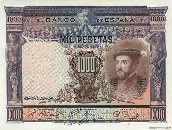 1000 Pesetas (Carlos I)