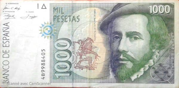 1000 Pesetas (Hernán Cortés)