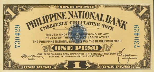 1 Peso WW I Emergency