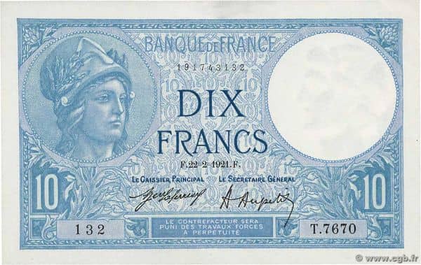 10 Francs Minerve