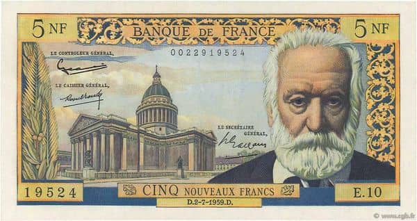 5 nouveaux francs Pasteur