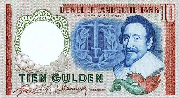 10 Gulden Hugo de Groot