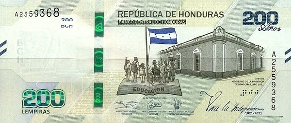 200 lempiras (Bicentennial Independence)