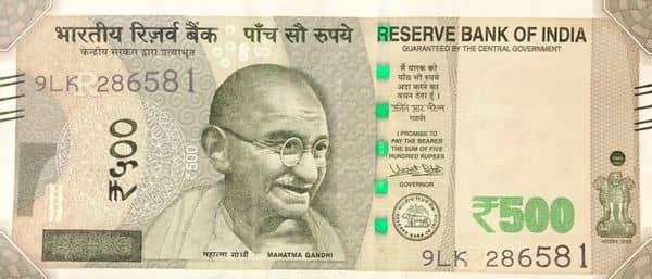 500 Rupees Mahatma Gandhi