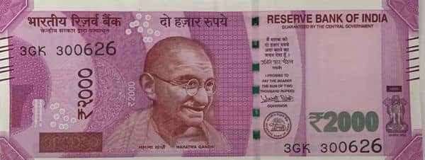 2000 Rupees Mahatma Gandhi