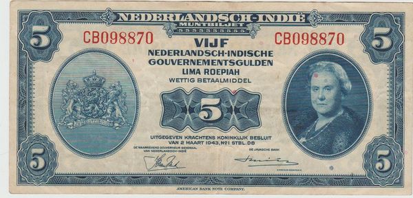 5 Gulden Wilhelmina