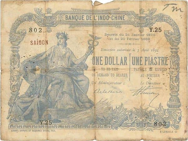 1 Dollar / 1 Piastre