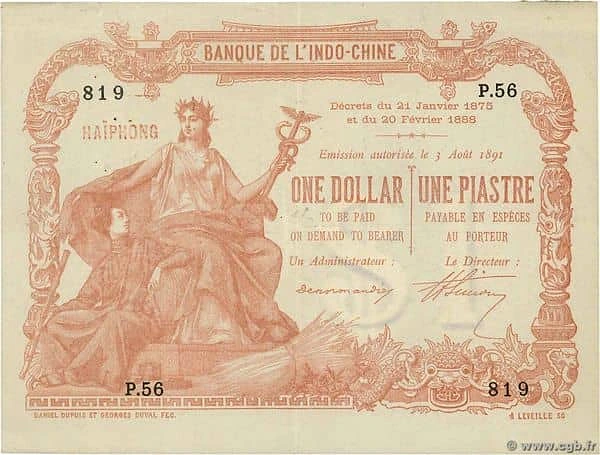 1 Dollar / 1 Piastre