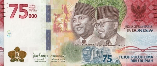 75000 rupiah (75th Anniversary of Independence)