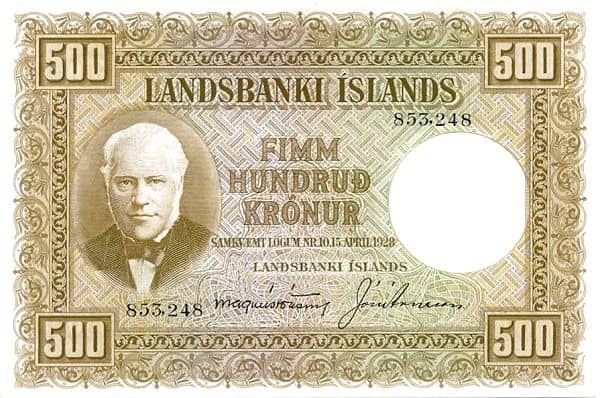 500 Krónur Landsbanki Íslands