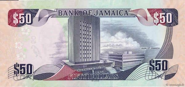 50 Dollars Bank of Jamaica 50th Anniversary