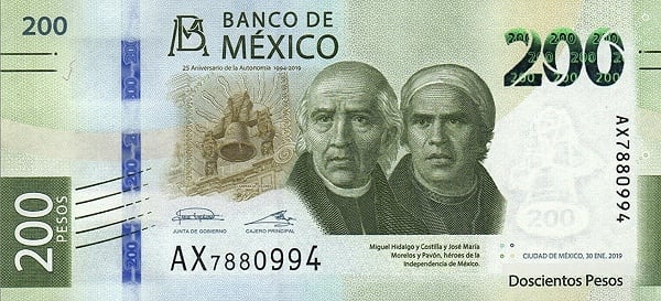 200 pesos (25th Anniversary of Autonomy)