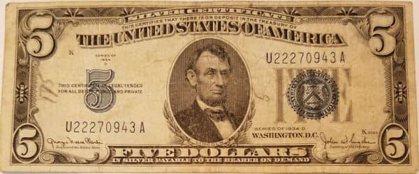 5 Dollars Silver Certificate