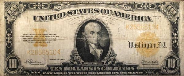 10 Dollars Gold Certificate