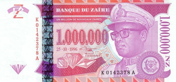 1000000 nouveaux zaïres