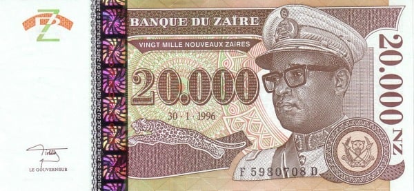 20000 nouveaux zaïres